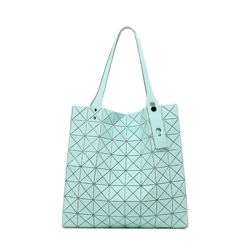 Τσάντα Tote με γεωμετρικό quilting, 8 θήκες, μεγάλο τετράγωνο σχήμα, PVC