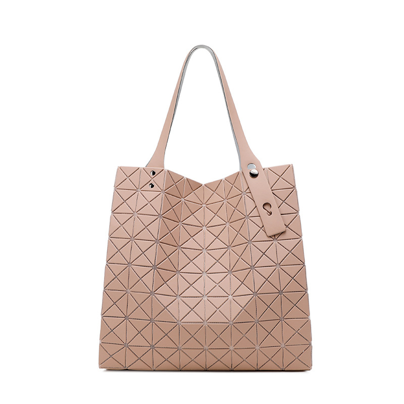 Τσάντα Tote με γεωμετρικό quilting, 8 θήκες, μεγάλο τετράγωνο σχήμα, PVC