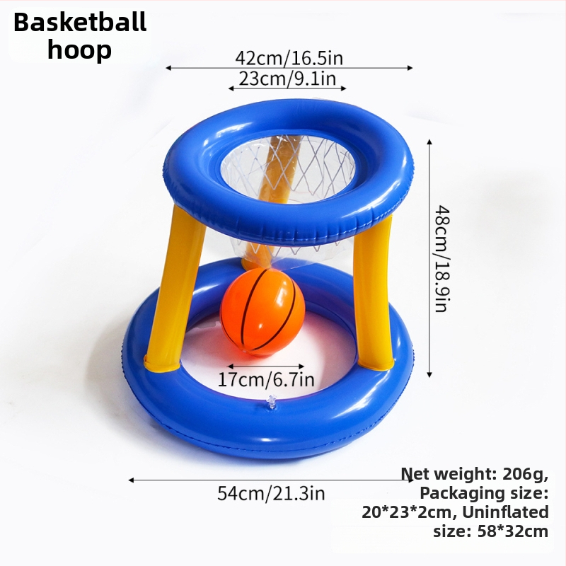 Nafukovací basketbalový kôš z PVC pre vodné hry – hračka na hod krúžkom pre rodičov a deti