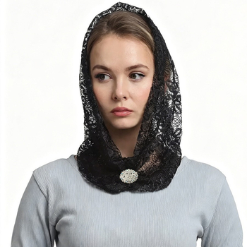 Κεντημένος δαντελένιος κάλυμμα κεφαλής Mantilla, πέπλο, διάτρητο πλέγμα, πολυεστέρας