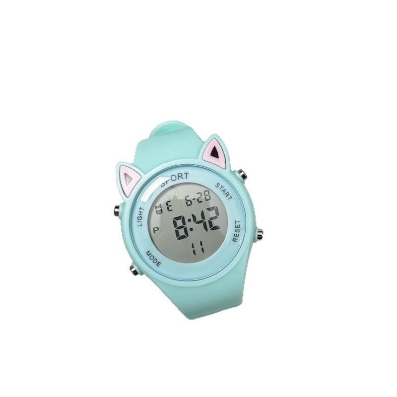 Ceas cu urechi de pisică, unisex pentru elevi, stil coreean minimalist, design natural inspirat de pădure, ceas digital