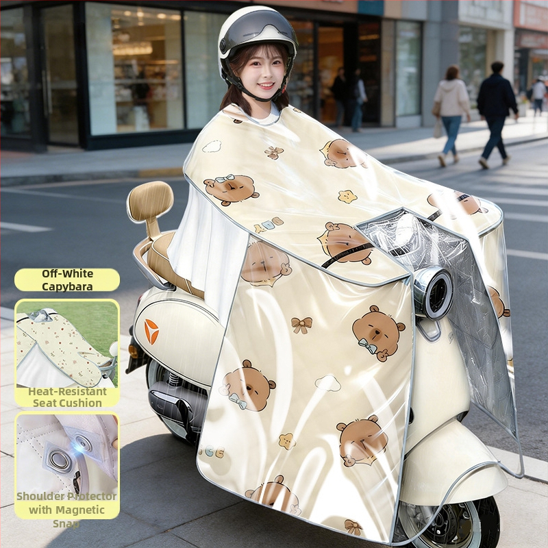 Kryt sedadla v štýle plášťa pre elektrický skúter, letná ochrana pred slnkom, plné krytie, odolný voči vetru a vode pre elektrický motocykel