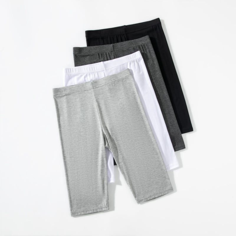 Γυναικείες λεπτές βαμβακερές leggings με υψηλή μέση, 7/8 μήκος, γκρι, σε μεγάλο μέγεθος