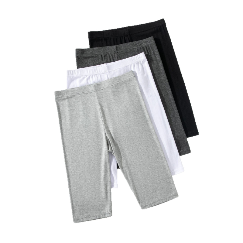 Γυναικείες λεπτές βαμβακερές leggings με υψηλή μέση, 7/8 μήκος, γκρι, σε μεγάλο μέγεθος