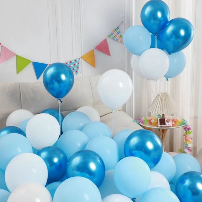 Plavi ocean latex balon set, 10 inča, metalik boje, dekor za rođendan i vjenčanje, dječje zabave