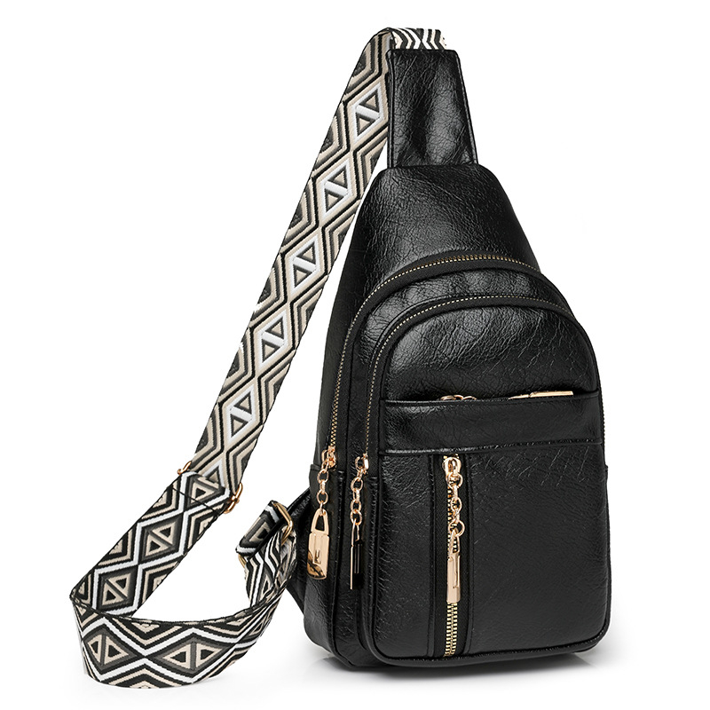 Dámska PU crossbody kabelka s etnickým štýlom, retro vzhľadom olejovej kože a popruhom cez rameno
