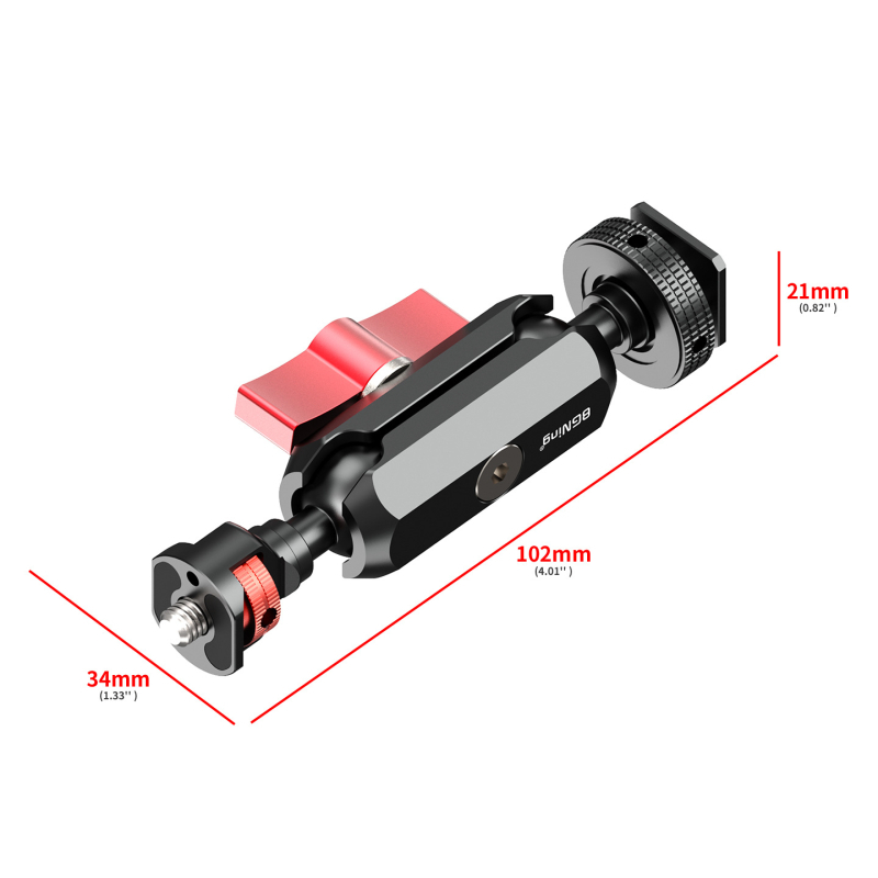 ZS54560-E91/4 ARRI pozicionáló hideg cipő, 17 mm univerzális gömbfej GoPro-kamerákhoz