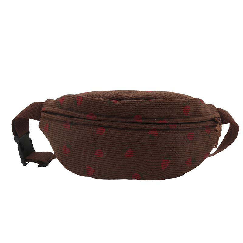 Dámska plátená crossbody kabelka s náprsným vreckom, ležérna ľadvinka v ins štýle