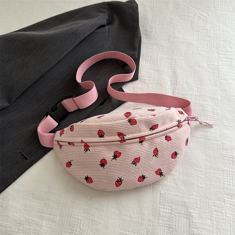 Dámska plátená crossbody kabelka s náprsným vreckom, ležérna ľadvinka v ins štýle