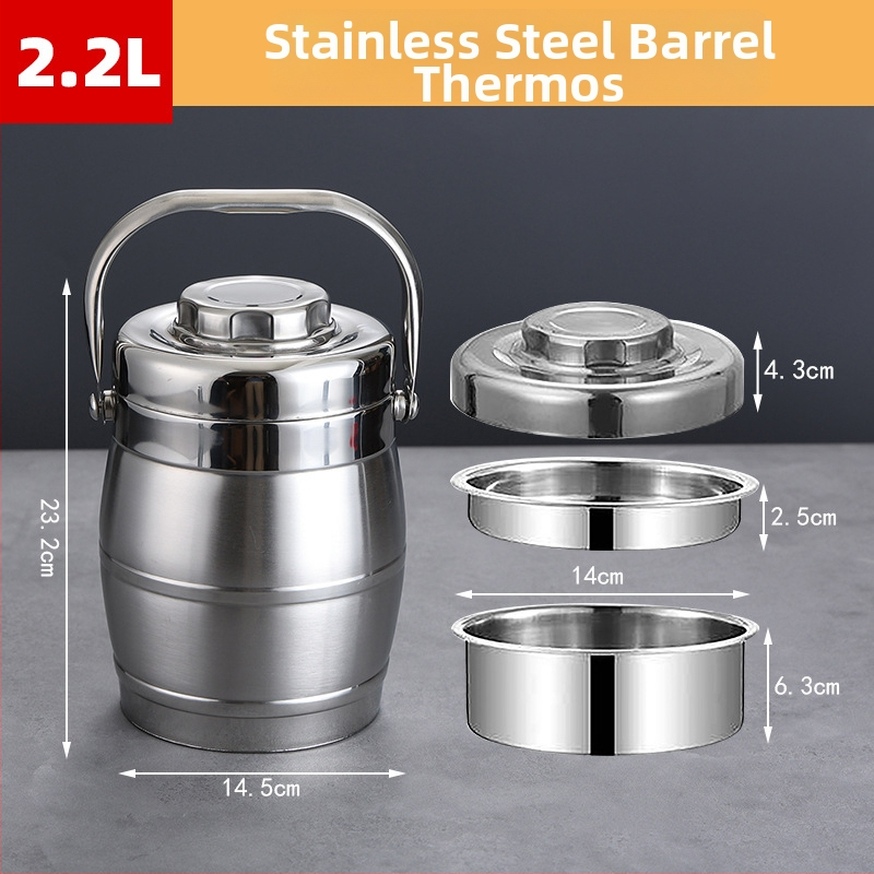 Izolovaný obedár z nehrdzavejúcej ocele 201, veľkoobjemový a prenosný pre kancelárskych pracovníkov, študentov a domáce použitie.