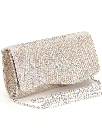 Ιριδίζουσα πλισέ μίνι clutch με αλυσίδα για βραδινές εξόδους