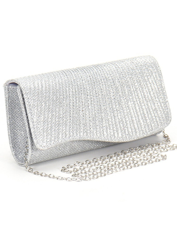 Ιριδίζουσα πλισέ μίνι clutch με αλυσίδα για βραδινές εξόδους