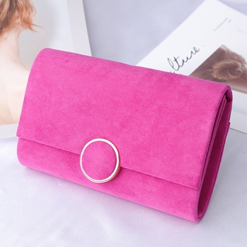 Κόκκινο βελούδινο clutch με κούμπωμα σε σχήμα δαχτυλιδιού και αλυσίδα, γυναικεία βραδινή τσάντα
