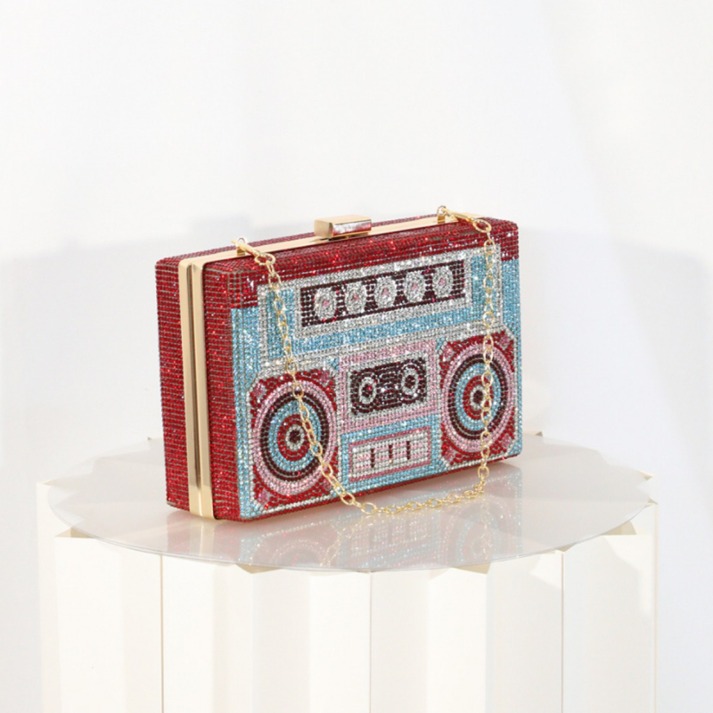 Ρετρό βραδινή clutch με στρας, ευρωπαϊκό-αμερικανικό στυλ, πλήρως διακοσμημένη με στρας για πάρτι