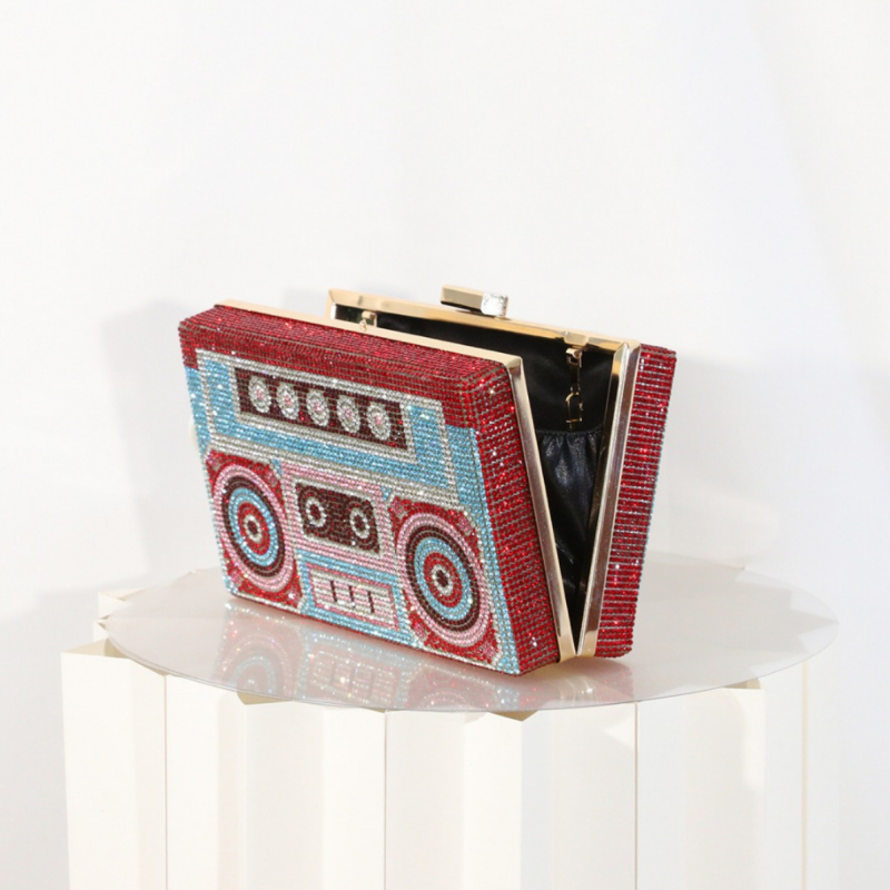 Ρετρό βραδινή clutch με στρας, ευρωπαϊκό-αμερικανικό στυλ, πλήρως διακοσμημένη με στρας για πάρτι