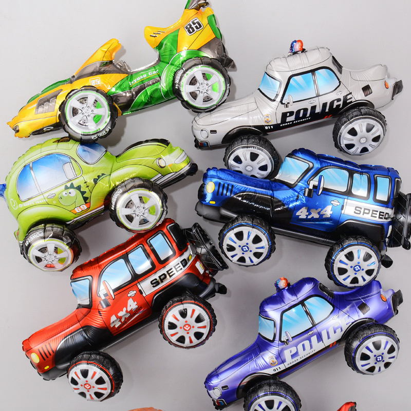 4D balon za auto – crtani promet, dekoracija za rođendane s temom utrka