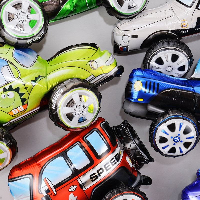 4D balon za auto – crtani promet, dekoracija za rođendane s temom utrka