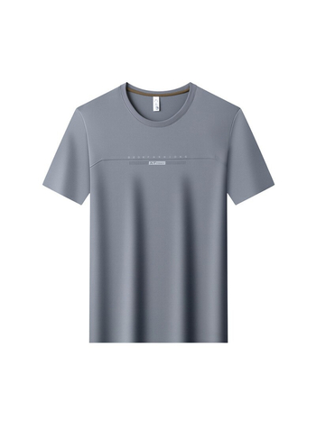 Αντρικό T-Shirt με κοντό μανίκι και στρογυλό λαιμόκοψη, ice silk, καλοκαίρι 2026, διαπνέουσα από νάιλον-σπαντέξ