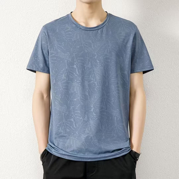 Ανδρικό κοντομάνικο T-shirt από Ice Silk, ελαφρύ και διαπνέον, με εκτύπωση mesh, γρήγορο στέγνωμα, για υπαίθριο τρέξιμο και γυμναστική