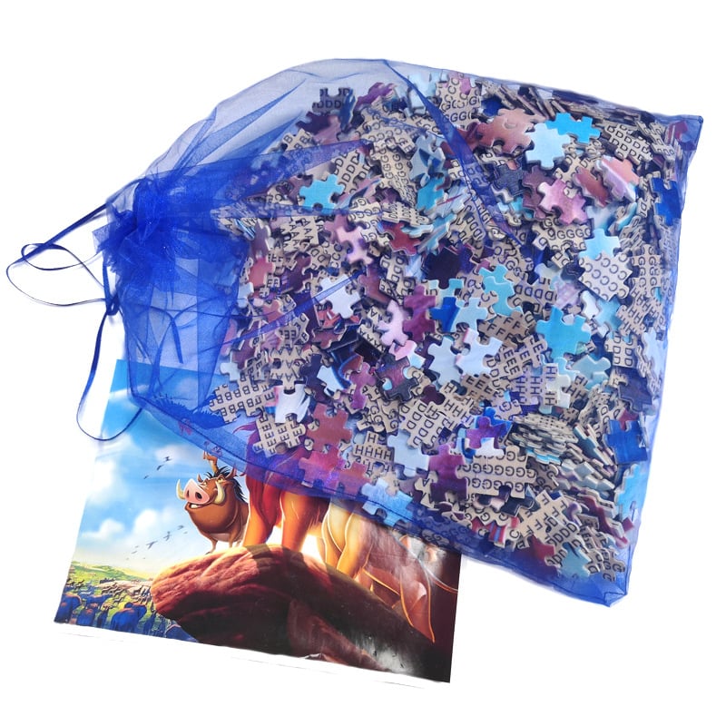 Puzzle din lemn, portret personalizat, set de 1000 și 500 de piese, ambalaj cu cutie color