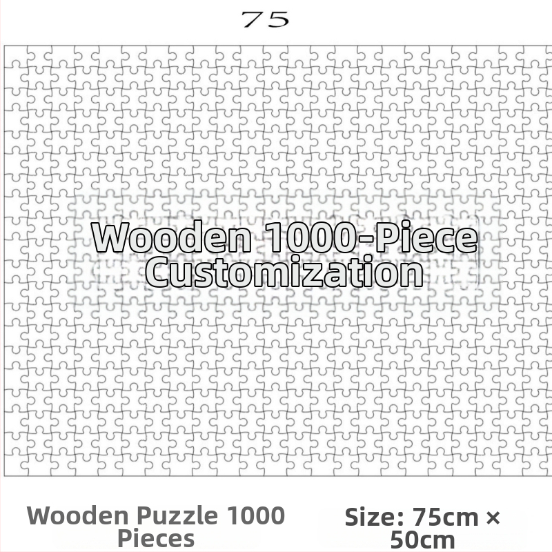 Puzzle din lemn, portret personalizat, set de 1000 și 500 de piese, ambalaj cu cutie color