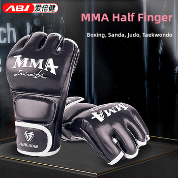 Boxerské rukavice MMA s polprstovým dizajnom, PU