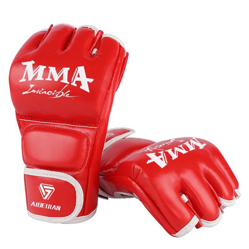 MMA bokszkesztyű PU anyagból, félujjas kialakítással