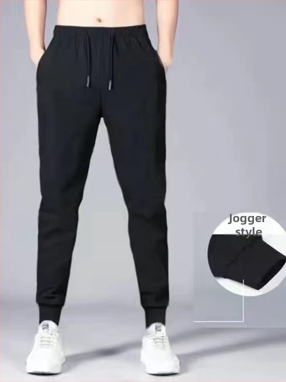 Ανδρικά αναπνεύσιμα ελαφρά casual παντελόνια, άνετη γραμμή με ελαστικά τελειώματα, σε μεγάλο μέγεθος, στυλ χάρεμ.