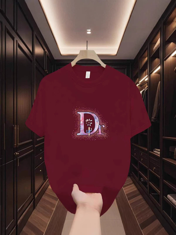 Ανδρικό T‑shirt από βαμβάκι υψηλής ποιότητας, αμερικάνικου στυλ, με γεωμετρικό print, κοντό μανίκι, στρογγυλός λαιμός, καλοκαιρινή καθημερινή χρήση