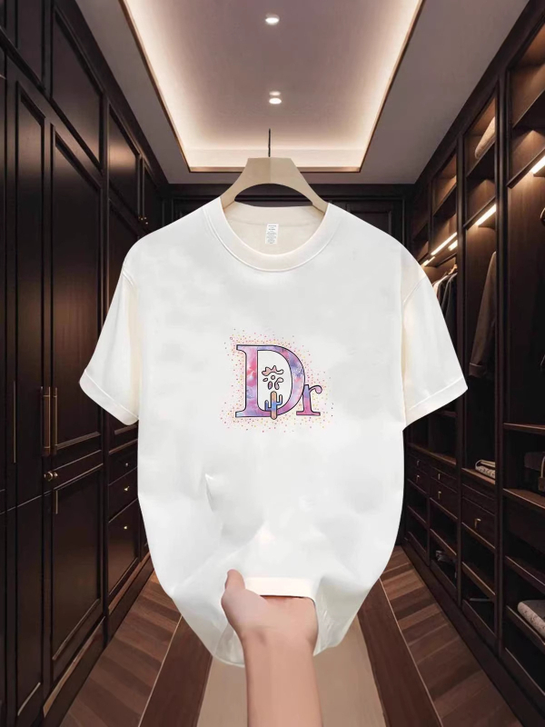 Ανδρικό T‑shirt από βαμβάκι υψηλής ποιότητας, αμερικάνικου στυλ, με γεωμετρικό print, κοντό μανίκι, στρογγυλός λαιμός, καλοκαιρινή καθημερινή χρήση