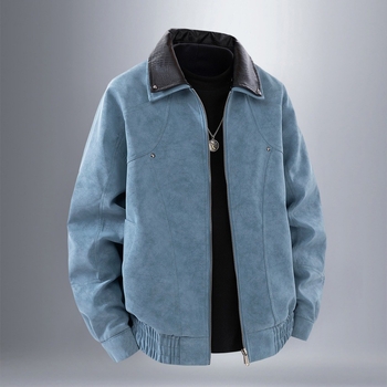 Ανδρικό PU δερμάτινο μπουφάν μοτοσικλέτας, casual streetwear, vintage έμπνευση, κορεατικό στυλ