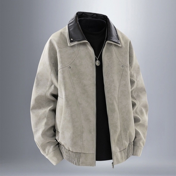 Ανδρικό PU δερμάτινο μπουφάν μοτοσικλέτας, casual streetwear, vintage έμπνευση, κορεατικό στυλ