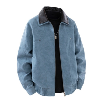 Ανδρικό PU δερμάτινο μπουφάν μοτοσικλέτας, casual streetwear, vintage έμπνευση, κορεατικό στυλ
