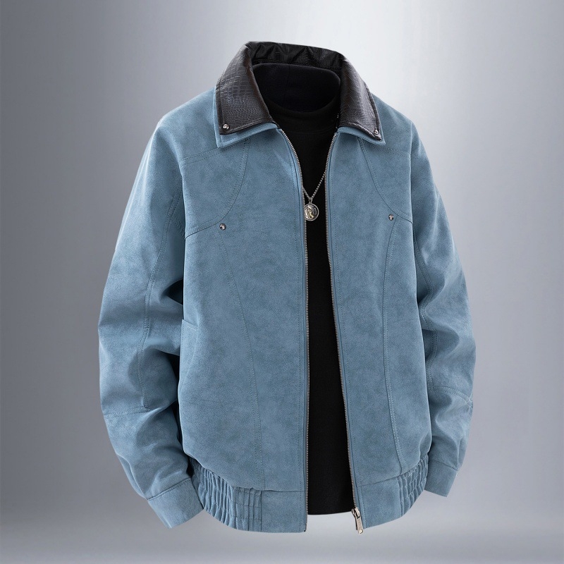 Ανδρικό PU δερμάτινο μπουφάν μοτοσικλέτας, casual streetwear, vintage έμπνευση, κορεατικό στυλ