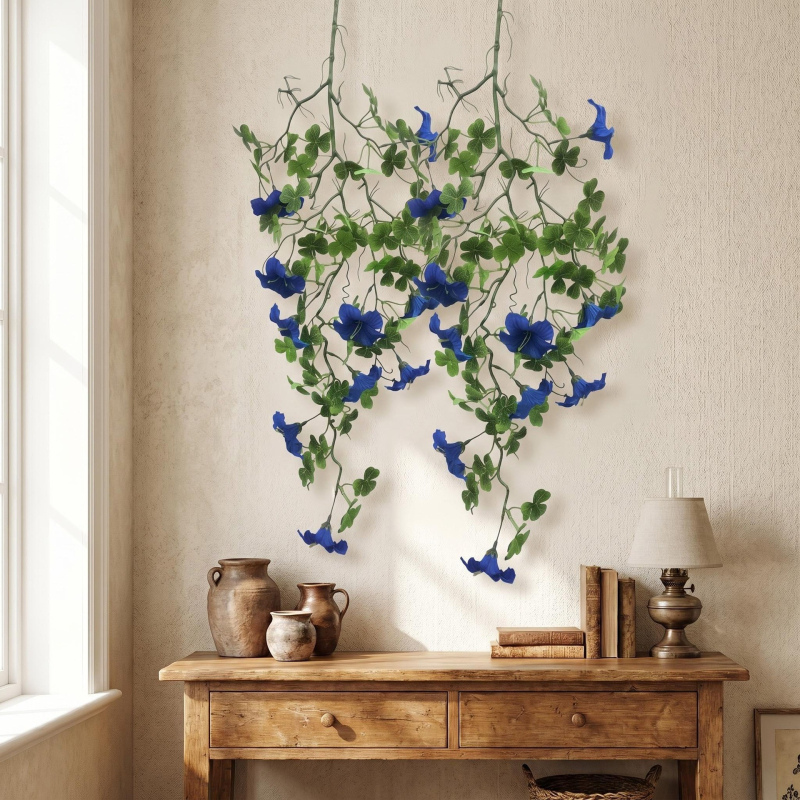 Τεχνητά άνθη Morning Glory – κρεμαστή αμπέλι για διακόσμηση σαλονιού και μπαλκονιού