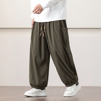 Ανδρικά παντελόνια corduroy casual, φθινοπωρινά-χειμωνιάτικα, χαλαρή ευρεία σιλουέτα