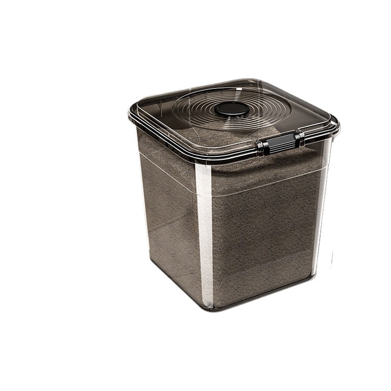 Recipient de plastic pentru depozitare orez și făină, etanș, rezistent la umezeală și insecte, alimentare, capacitate 10 L sau mai mare, uz casnic