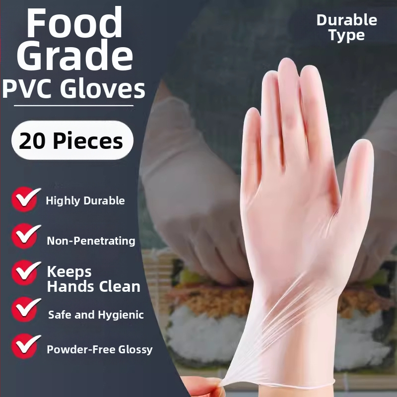 Jednorazové PVC rukavice potravinárskej kvality do kuchyne, cateringu a upratovania – odolné, oderuvzdorné, priemyselná ochrana