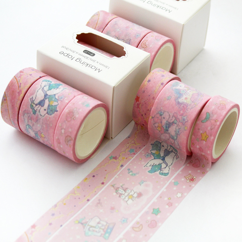 Ταινία Washi για planner, σετ 3 ρολά, girly DIY διακόσμηση ημερολογίου
