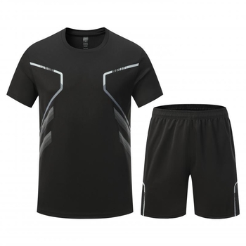 Set sportiv masculin de vară pentru fotbal și fitness: trening cu mâneci scurte, respirabil, din material Ice Silk, uscare rapidă, pentru alergare