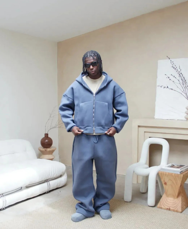 Φούτερ με κουκούλα και φερμουάρ, μονόχρωμο, streetwear, unisex, φθινοπωρινό/χειμερινό casual
