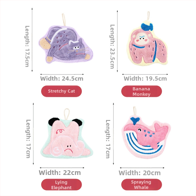 Γλυκιά κρεμάμενη πετσέτα χεριών, απορροφητική και παχιά, πετσέτα μπάνιου, μικρή τετράγωνη πετσέτα για πλύσιμο χεριών, ύφασμα κουζίνας, μοτίβο καρτούν