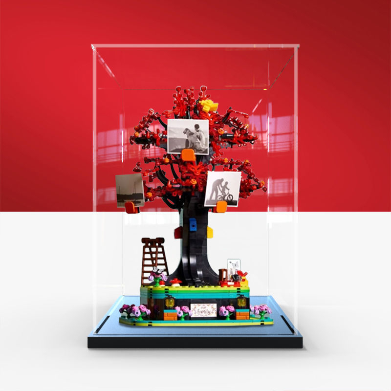 Ακρυλική βιτρίνα για Lego 21346 Family Tree μοντέλο, διαφανές κουτί αποθήκευσης με κάλυμμα σκόνης