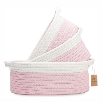 Σκανδιναβικό καλάθι αποθήκευσης από βαμβακερό σχοινί, για μωρά και παιχνίδια, έτοιμο για δώρο