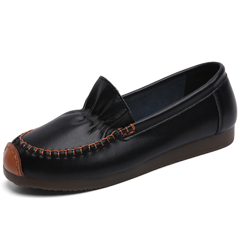 Φθινοπωρινά loafers με στρογγυλή μύτη, επίπεδη φτέρνα και παχιά πλατφόρμα, μονόχρωμα, λευκά