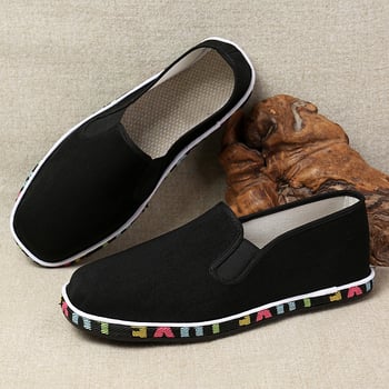 Férfi mindennapi vászoncipő, slip-on, légáteresztő és kényelmes, vastag többszintes talppal, tavasz–ősz.