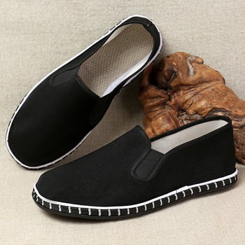 Férfi mindennapi vászoncipő, slip-on, légáteresztő és kényelmes, vastag többszintes talppal, tavasz–ősz.