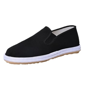 Férfi mindennapi vászoncipő, slip-on, légáteresztő és kényelmes, vastag többszintes talppal, tavasz–ősz.