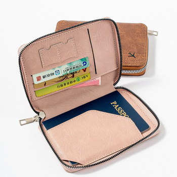 Мултифункционален RFID паспортен държач със защита срещу кражба, джоб за документи и карти, туристически портфейл с цип, калъф за паспорт за мъже и жени