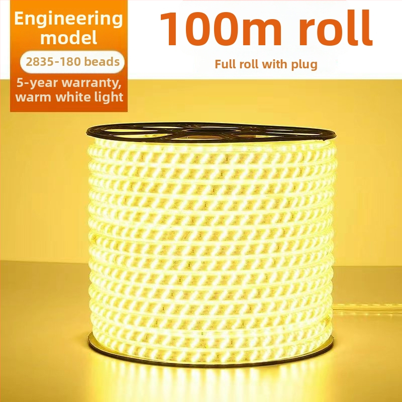 110V ultra jasný 5730 LED pásik do stropu obývačky, vodeodolný vonkajší svetelný pásik, 180 LED diód, široké napätie